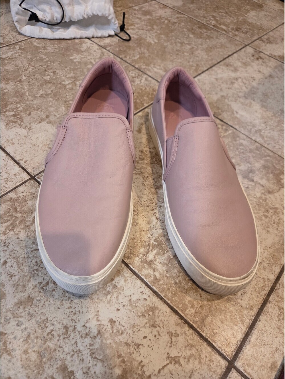 UGG Women's Jass slip-on sneakers in a dusty rose leather / white platform sole - Picture 3 of 11